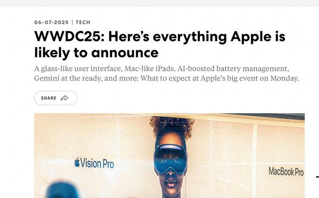 WWDC2025将召开 苹果或将带来这些信息